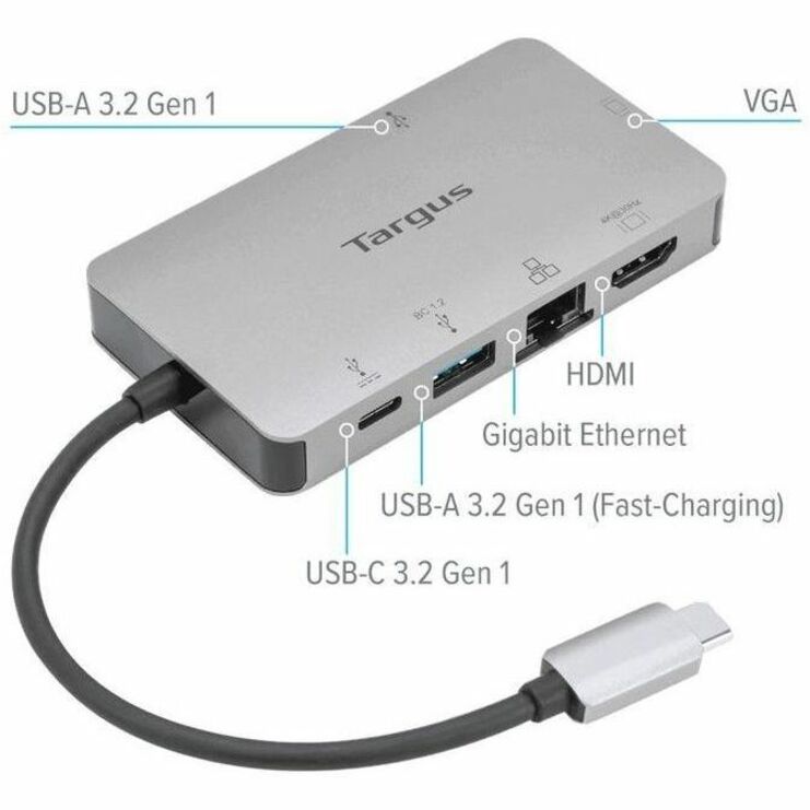 Targus DOCK419USZ Docking Station with 4K HDMI, VGA, Gigabit Ethernet, and 100W Power Delivery