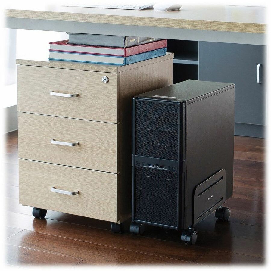 Eaton Tripp Lite Series Mobile CPU Caddy DCPU2 – Adjustable Width Computer Tower Stand with Locking Casters in Black