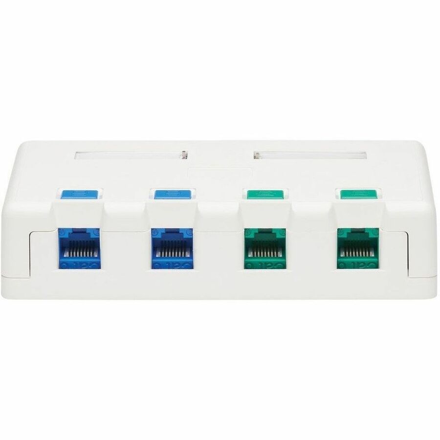 Eaton Tripp Lite Series Surface-Mount Box for Keystone Jacks - 4 Ports, White