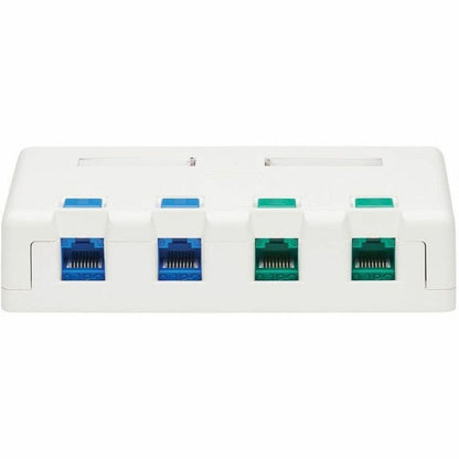 Eaton Tripp Lite Series Surface-Mount Box for Keystone Jacks - 4 Ports, White