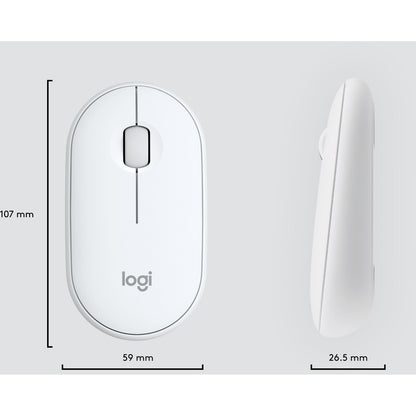 Logitech MK470 Slim Wireless Keyboard and Mouse Combo – Modern Compact Design, Ultra Quiet, Off White