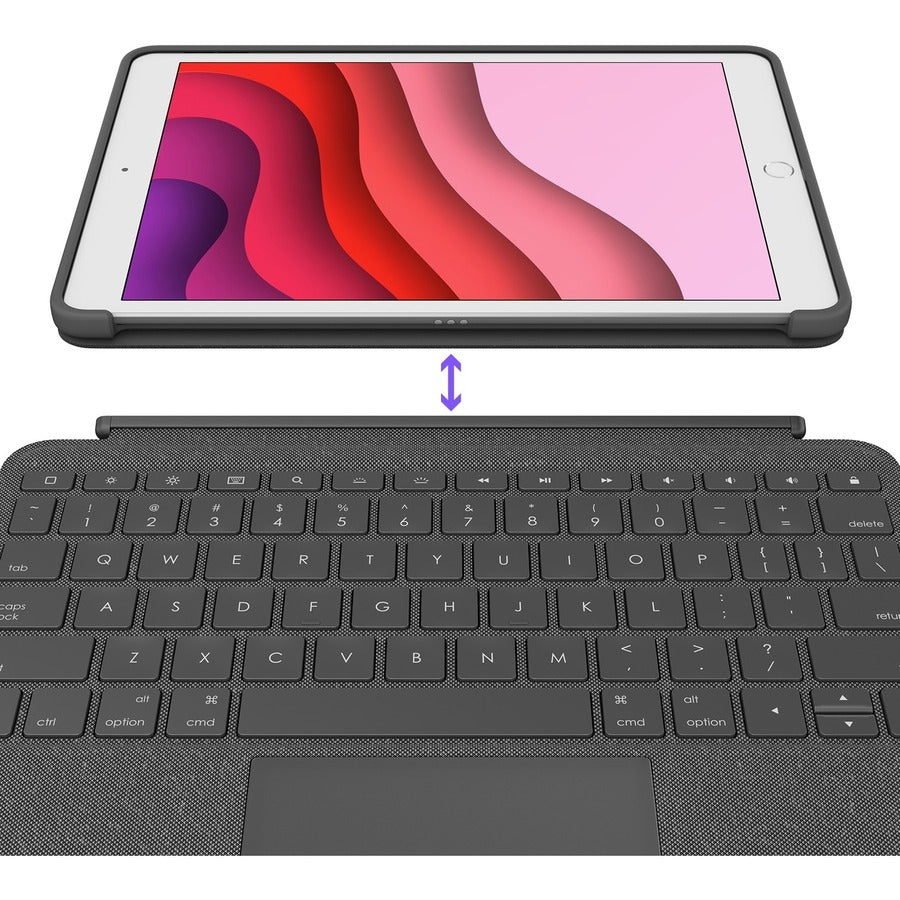 Logitech Combo Touch Keyboard and Cover Case for iPad (7th, 8th & 9th Generation) - Graphite