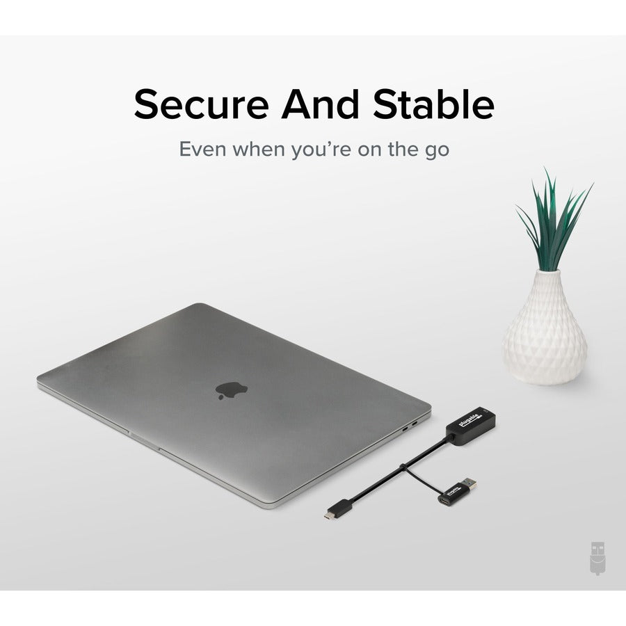 Plugable 2.5G USB-C and USB to Ethernet Adapter – Dual-Connector 2.5Gbps LAN with Auto Negotiation and Plug-and-Play Compatibility