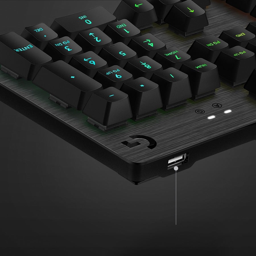 Logitech G512 LIGHTSYNC RGB Mechanical Gaming Keyboard with GX Blue Switches, USB Passthrough and Aluminum Alloy Top Case