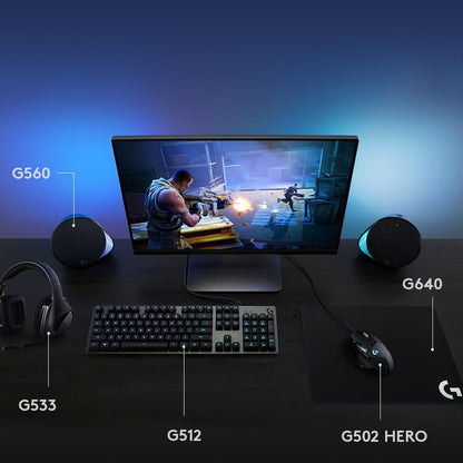 Logitech G512 LIGHTSYNC RGB Mechanical Gaming Keyboard with GX Blue Switches, USB Passthrough and Aluminum Alloy Top Case
