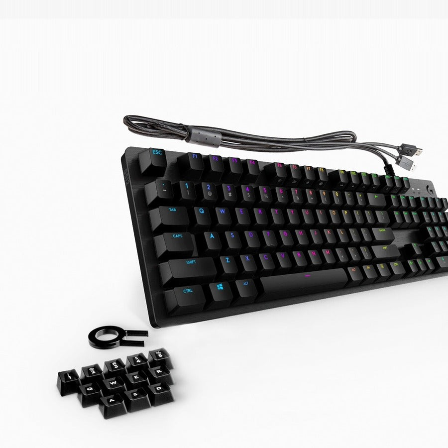 Logitech G512 LIGHTSYNC RGB Mechanical Gaming Keyboard with GX Blue Switches, USB Passthrough and Aluminum Alloy Top Case