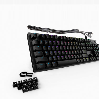 Logitech G512 LIGHTSYNC RGB Mechanical Gaming Keyboard with GX Blue Switches, USB Passthrough and Aluminum Alloy Top Case