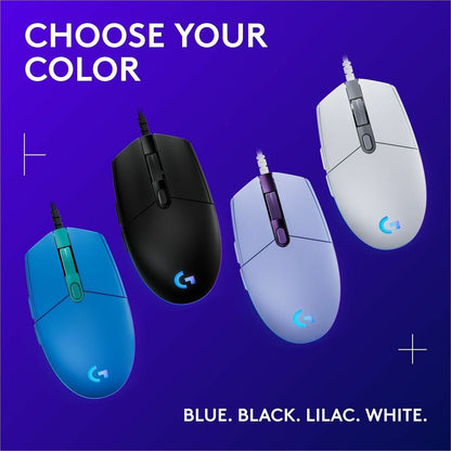 Logitech G203 Wired Gaming Mouse with 8,000 DPI and LIGHTSYNC RGB - Black