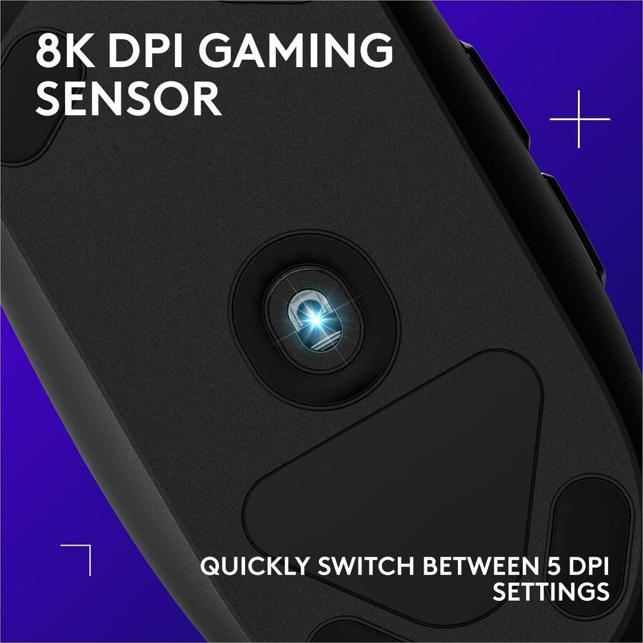 Logitech G203 Wired Gaming Mouse with 8,000 DPI and LIGHTSYNC RGB - Black