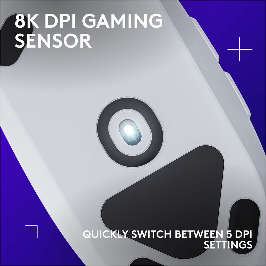 Logitech G203 Wired Gaming Mouse with 8,000 DPI and LIGHTSYNC RGB – White