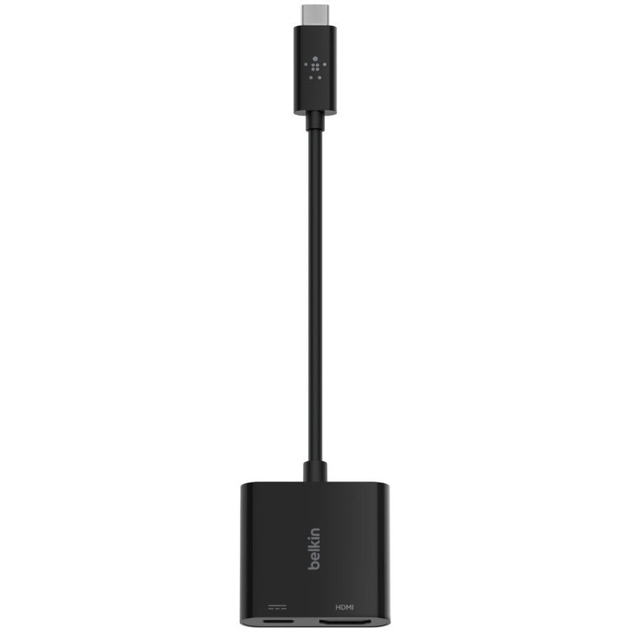 Belkin USB-C to HDMI Video Adapter with Charging Port – Supports 4K at 60Hz and 60W Power Delivery