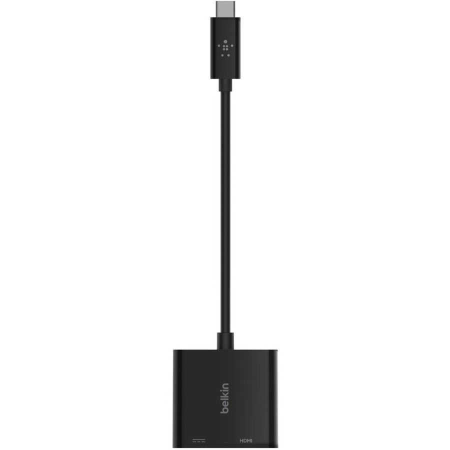 Belkin USB-C to HDMI Video Adapter with Charging Port – Supports 4K at 60Hz and 60W Power Delivery
