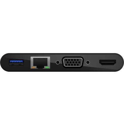 Belkin USB-C Multiport Adapter with HDMI, USB-A 3.0, VGA, and Ethernet – Supports 4K Resolution