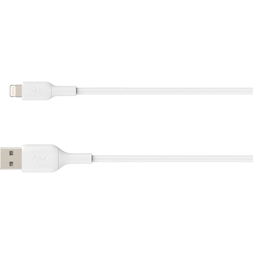 Belkin BoostCharge Lightning to USB-A Cable (1 meter / 3.3 ft, White) – Reliable MFi-Certified Charging and Data Transfer for Apple Devices