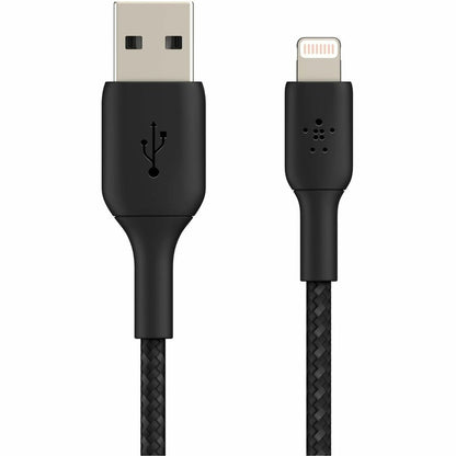 Belkin BoostCharge Braided Lightning to USB-A Cable (2m / 6.6ft, Black)