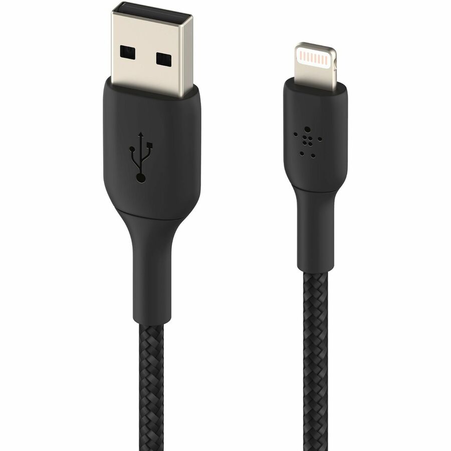 Belkin BoostCharge Braided Lightning to USB-A Cable (2m / 6.6ft, Black)