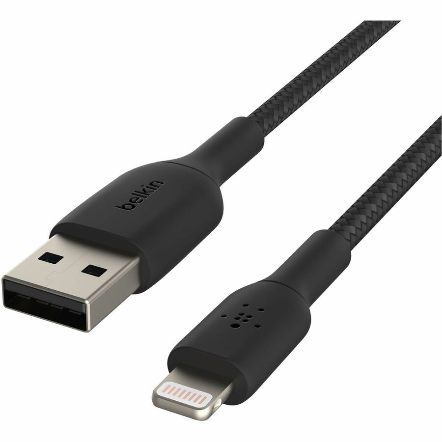 Belkin BoostCharge Braided Lightning to USB-A Cable (2m / 6.6ft, Black)