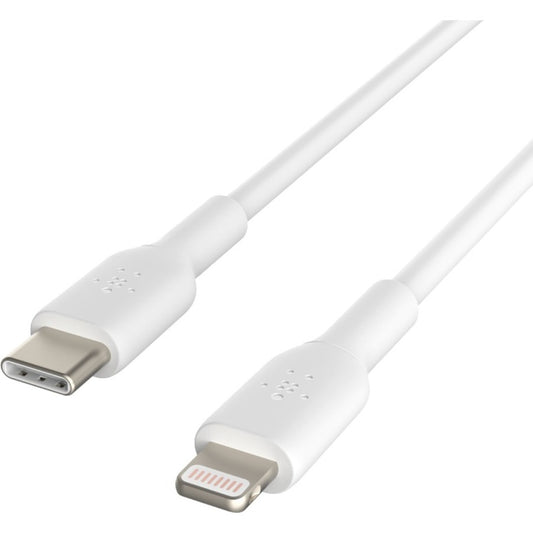 Belkin BoostCharge USB-C to Lightning Cable (1 Meter / 3.3 Feet, White) for Fast Charging and Data Transfer