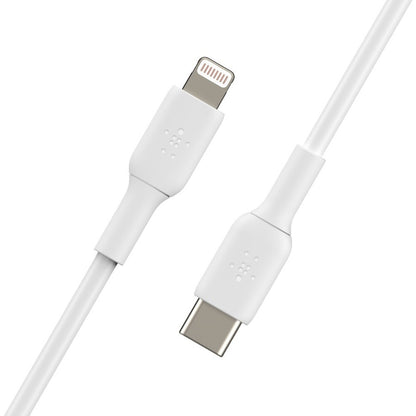 Belkin BoostCharge USB-C to Lightning Cable (1 Meter / 3.3 Feet, White) for Fast Charging and Data Transfer