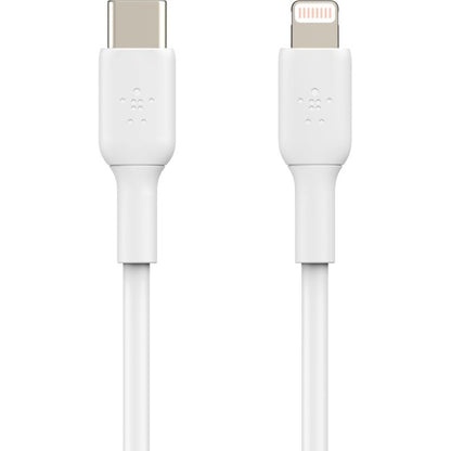 Belkin BoostCharge USB-C to Lightning Cable (1 Meter / 3.3 Feet, White) for Fast Charging and Data Transfer