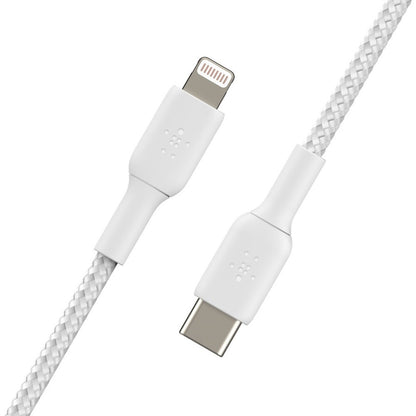 Belkin BoostCharge Braided USB-C to Lightning Cable (1M / 3.3FT) – Fast Charging and Durable Data Transfer for Apple Devices