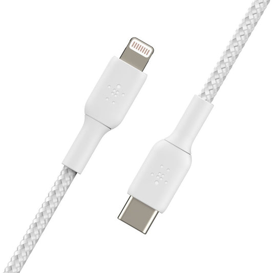 Belkin BoostCharge Braided USB-C to Lightning Cable (1M / 3.3FT) – Fast Charging and Durable Data Transfer for Apple Devices