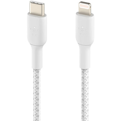 Belkin BoostCharge Braided USB-C to Lightning Cable (1M / 3.3FT) – Fast Charging and Durable Data Transfer for Apple Devices