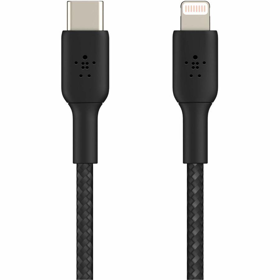 Belkin BoostCharge 30W USB-C to Lightning Braided Cable - 6.6 ft, Black