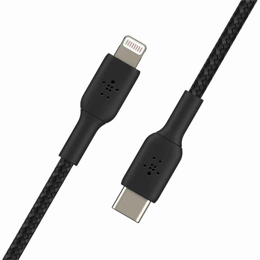 Belkin BoostCharge 30W USB-C to Lightning Braided Cable - 6.6 ft, Black