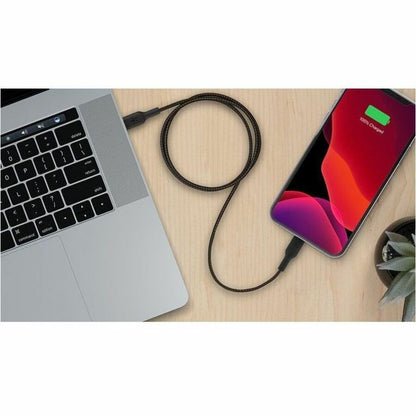 Belkin BoostCharge 30W USB-C to Lightning Braided Cable - 6.6 ft, Black