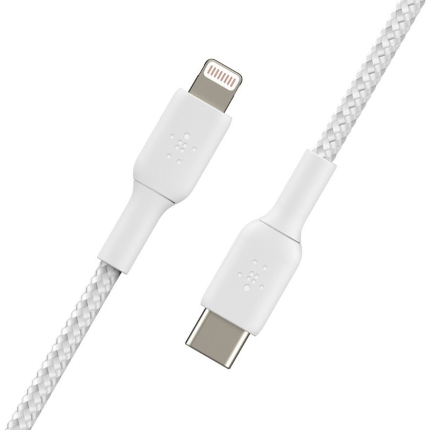 Belkin Braided USB-C to Lightning Cable (2m / 6.6ft) — Fast Charging & Data Transfer for Apple Devices