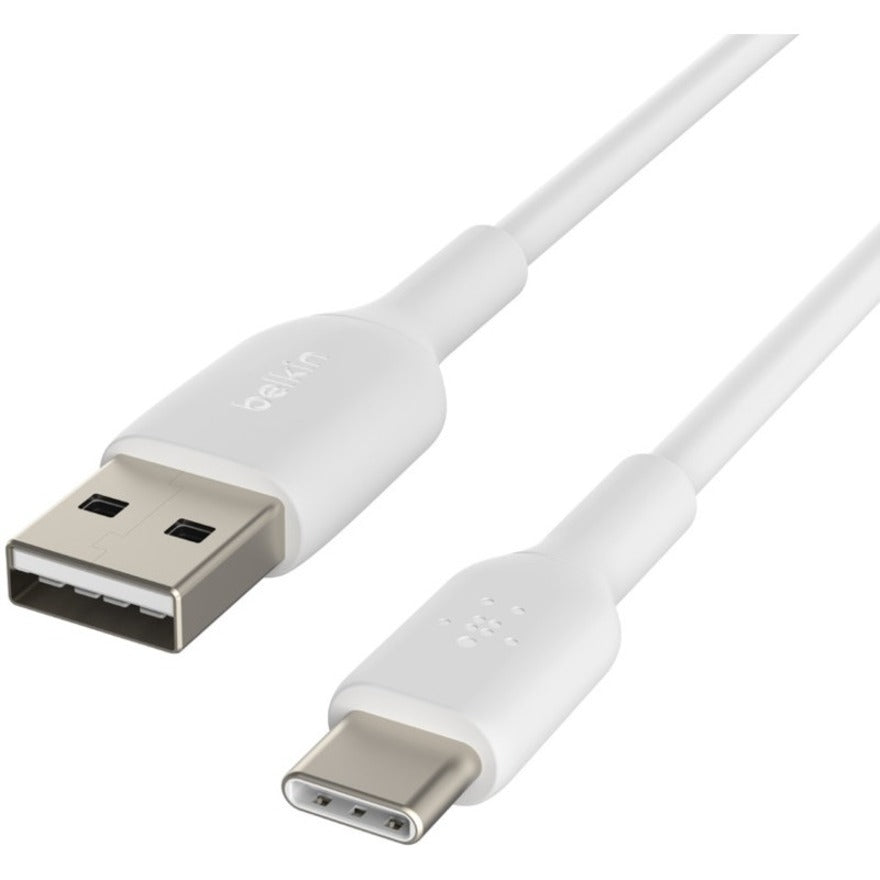 Belkin BoostCharge USB-C to USB-A Cable (1 Meter / 3.3 Feet, White) for Fast Data Transfer and Charging