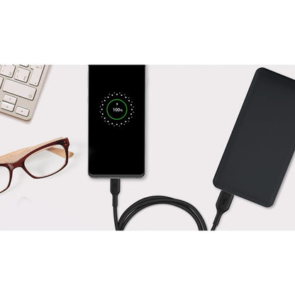 Belkin BoostCharge USB-C to USB-A Cable (2m / 6.6ft, Black) – Durable Fast-Charging Data Transfer Cable