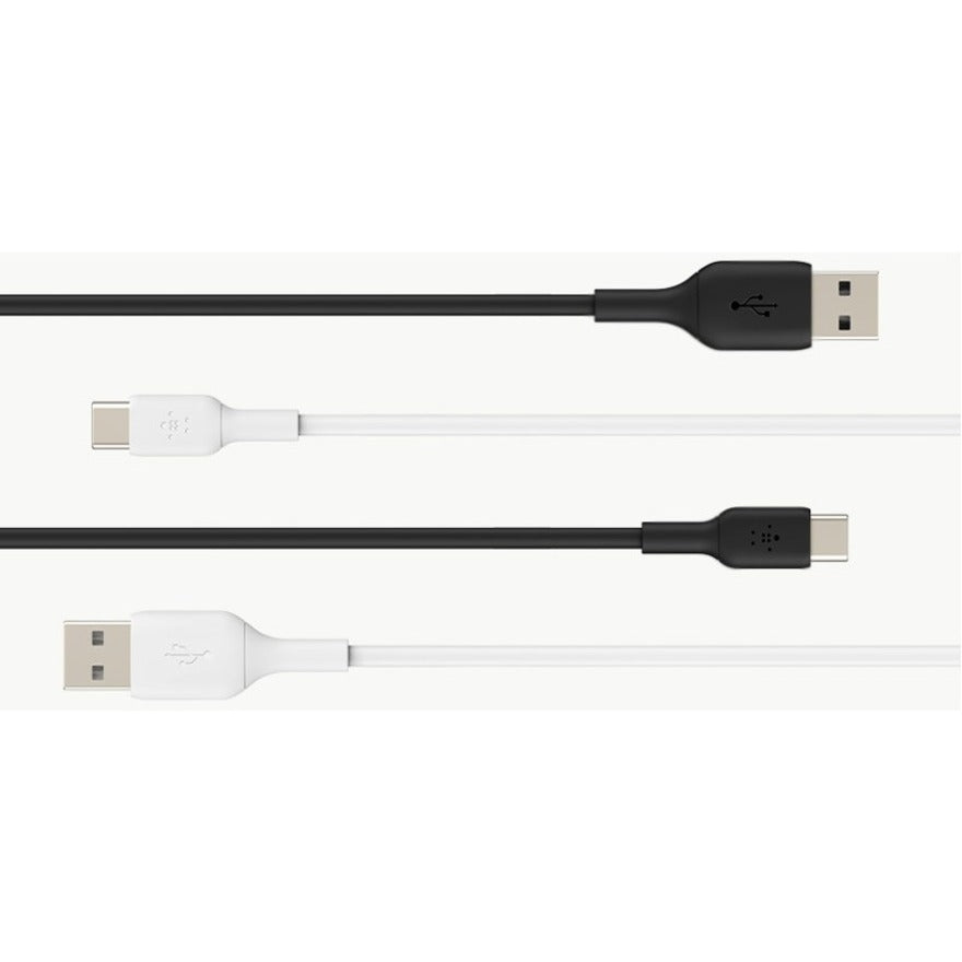 Belkin BoostCharge USB-C to USB-A Cable (2m / 6.6ft, Black) – Durable Fast-Charging Data Transfer Cable