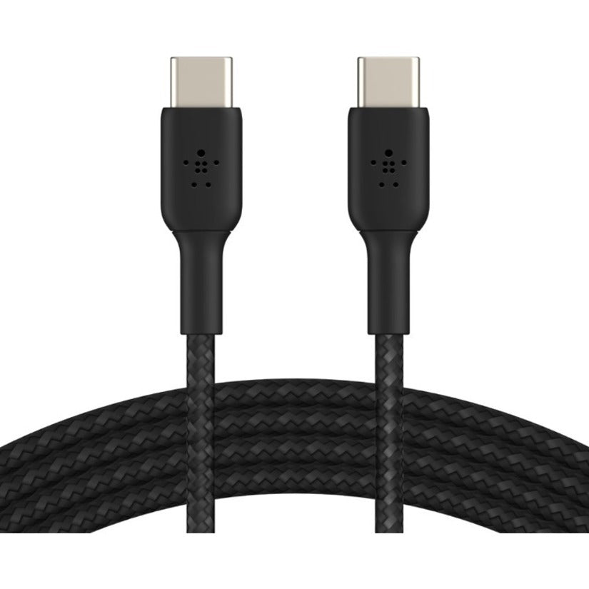 Belkin BoostCharge Braided USB-C to USB-C Cable (1 meter / 3.3 ft, Black) for Fast Charging & Data Transfer