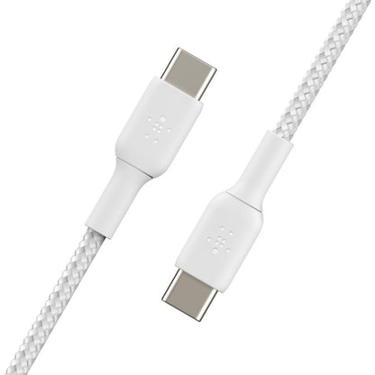 Belkin Braided USB-C to USB-C Cable (1m / 3.3ft) - Fast Charging & Data Transfer