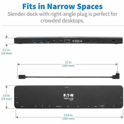Eaton Tripp Lite Series U442-DOCK7D-B USB-C Docking Station with Triple 4K Display Support and 14 Ports