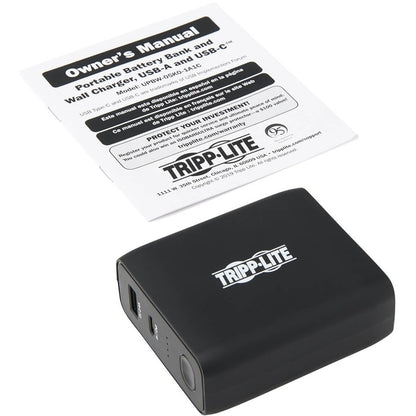Eaton Tripp Lite Series Portable 5000mAh Power Bank with Wall Charger - Black