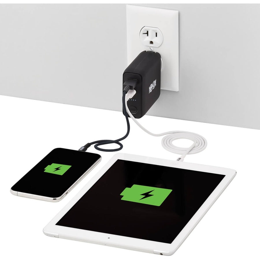 Eaton Tripp Lite Series Portable 5000mAh Power Bank with Wall Charger - Black