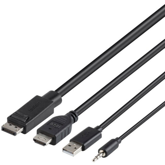 Belkin TAA Dual-Head HDMI to HDMI and DisplayPort to DisplayPort Combo Cable Kit - 10 ft