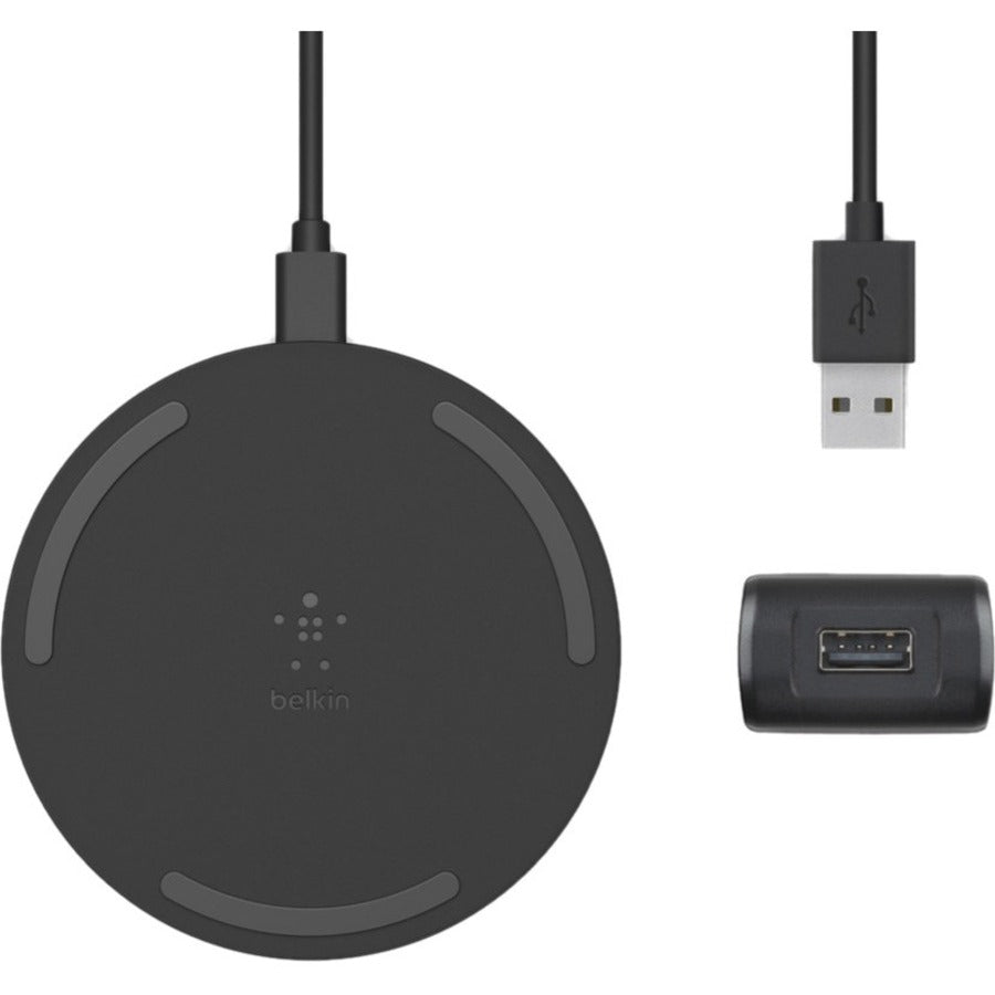 Belkin BoostCharge 10W Wireless Charging Pad with Quick Charge 3.0 Wall Adapter and Cable