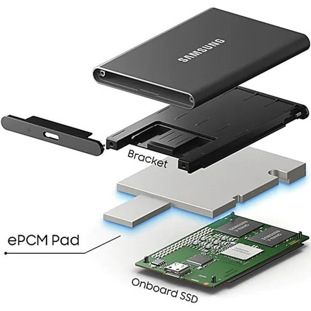 Samsung T7 1TB Portable External SSD with USB 3.2 Gen 2 - Titan Gray