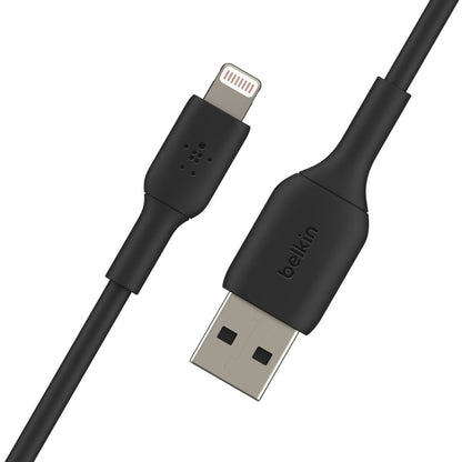 Belkin BoostCharge Lightning to USB-A Cable – 6.6 ft, Black – MFi Certified Data Transfer & Charging Cord for iPhone and iPad