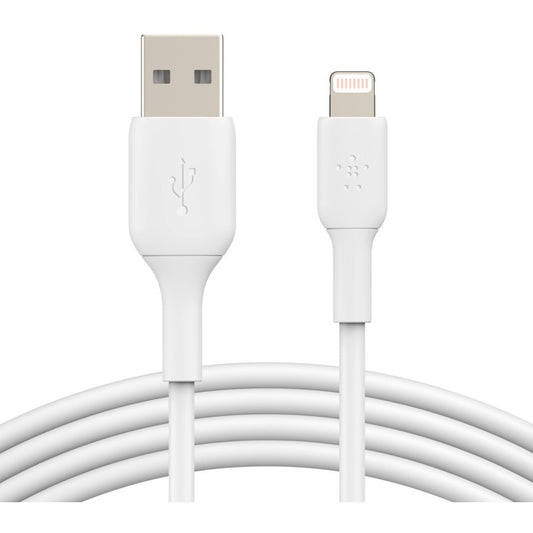 Belkin BoostCharge Lightning to USB-A Cable (2M/6.6FT, White) for Apple Devices