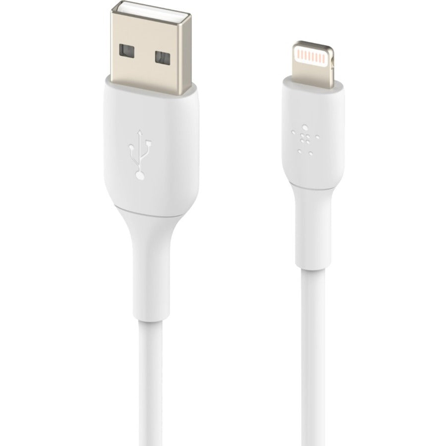 Belkin BoostCharge Lightning to USB-A Cable – 9.8 ft, White – MFi Certified Data Transfer and Charging Cord