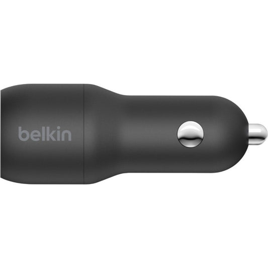 Belkin BoostCharge CCB001BTBK Dual USB-A Car Charger 24W for Fast Charging