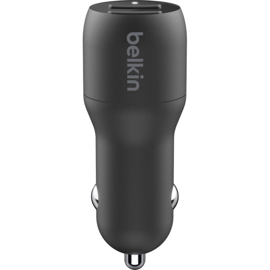 Belkin BoostCharge CCB001BTBK Dual USB-A Car Charger 24W for Fast Charging