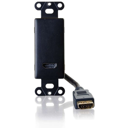 C2G HDMI Pass Through Wall Plate - Black with Steel Construction and Secure In-Wall Connectivity
