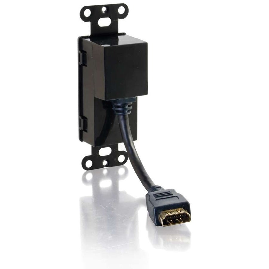 C2G HDMI Pass Through Wall Plate - Black with Steel Construction and Secure In-Wall Connectivity