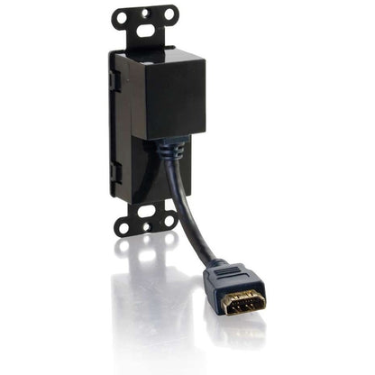 C2G HDMI Pass Through Wall Plate - Black with Steel Construction and Secure In-Wall Connectivity